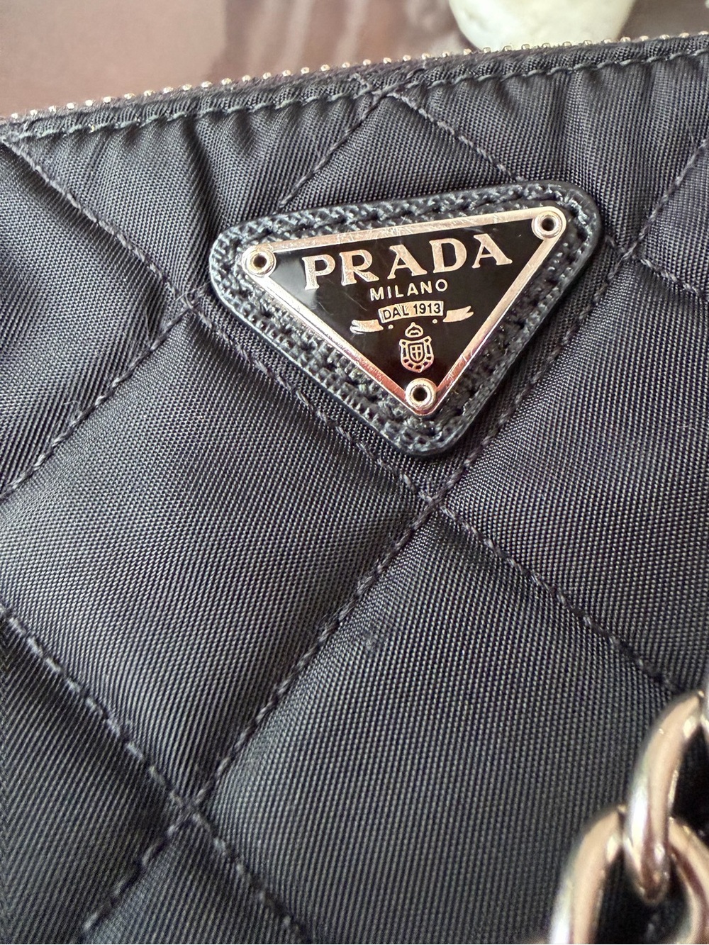 Prada 1BH026 Black Quilted Nylon Mini Shoulder Bag. - Picture 11 of 15